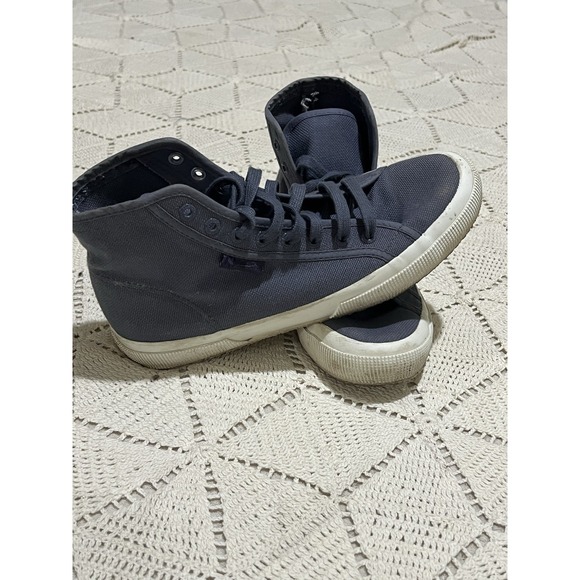 Superga High-Top Sneakers | Blue Canvas | Men's Size 7 /‎ Woman's Size 8•5 - Picture 1 of 5